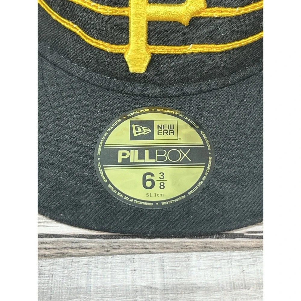 Pittsburgh Pirates New Era Alternate Throwback‎ Pillbox Fitted Hat Size 6 3/8
